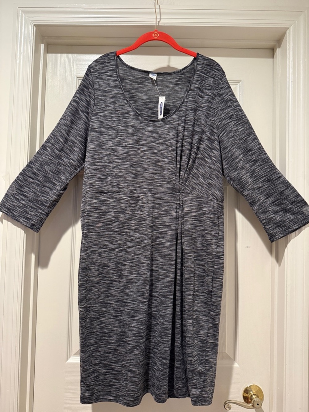 NWT Form Fitting Charcoal Long Sleeve Tee Shirt Mini Dress Minimalist Summer  XL